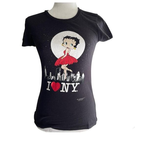 American Vintage Tops - Y2K Betty Boop I love NY Baby Tee Shirt size Small